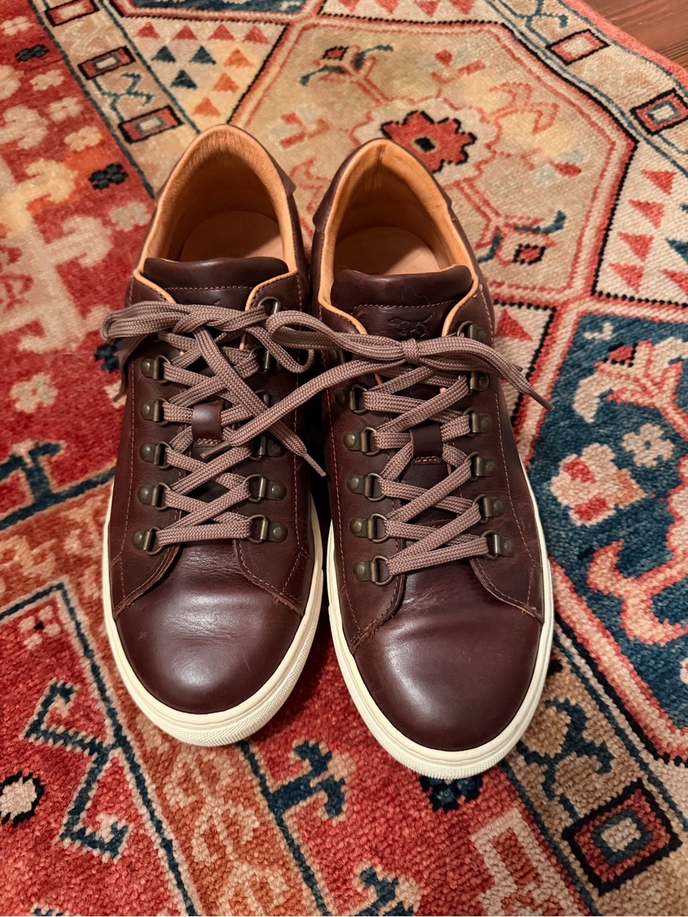 Rodd & Gunn Deep Brown Leather Low-Top Sneakers